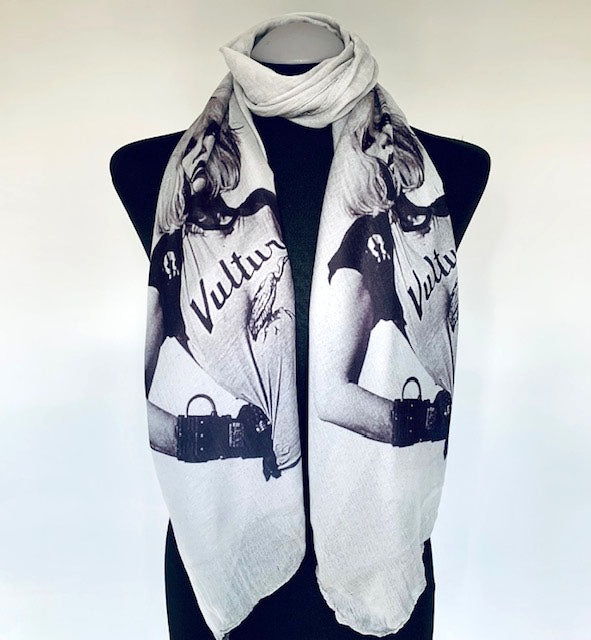 Debbie Harry, Blondie Inspired Punk Scarf – Long Grey Punk Scarf for Music Fans.