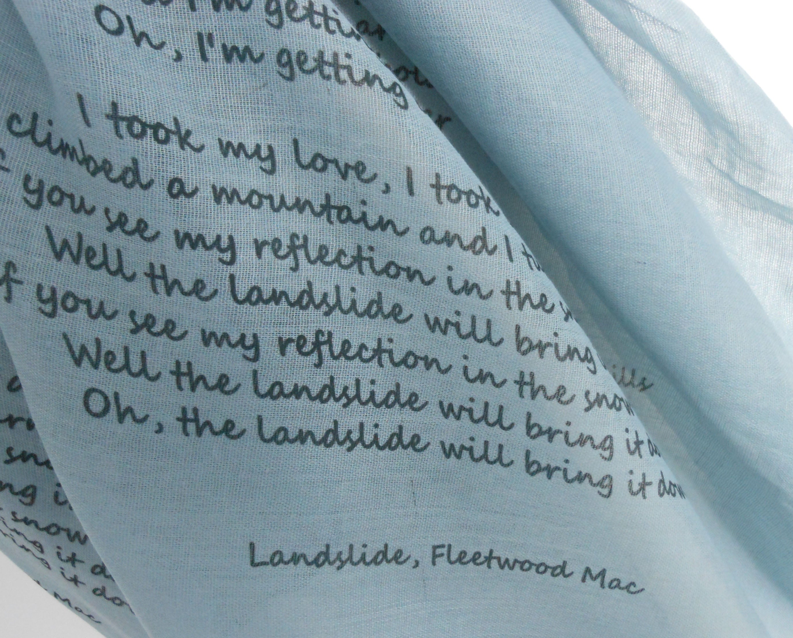 Custom Song Lyric Long Scarf – Personalized Text Scarf. Thoughtful Gift Idea for Mum, Friend, Sister - Other Colours Available