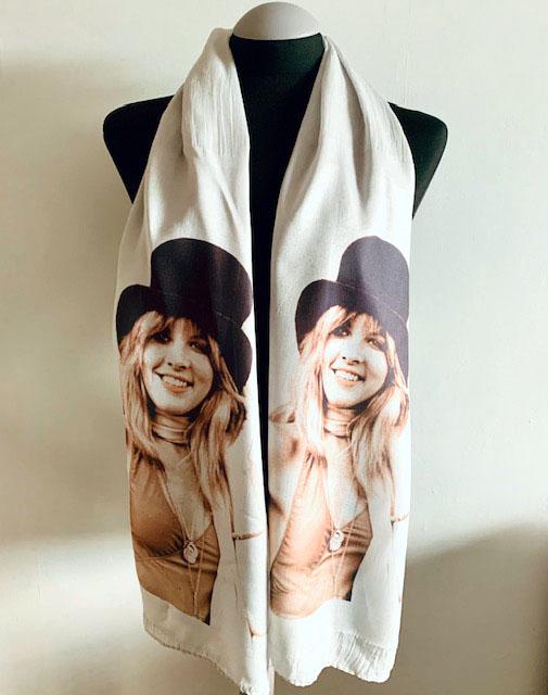 Stevie Nicks Inspired Long Scarf – Grey 1970s Style Boho Chic Scarf – Retro Glam