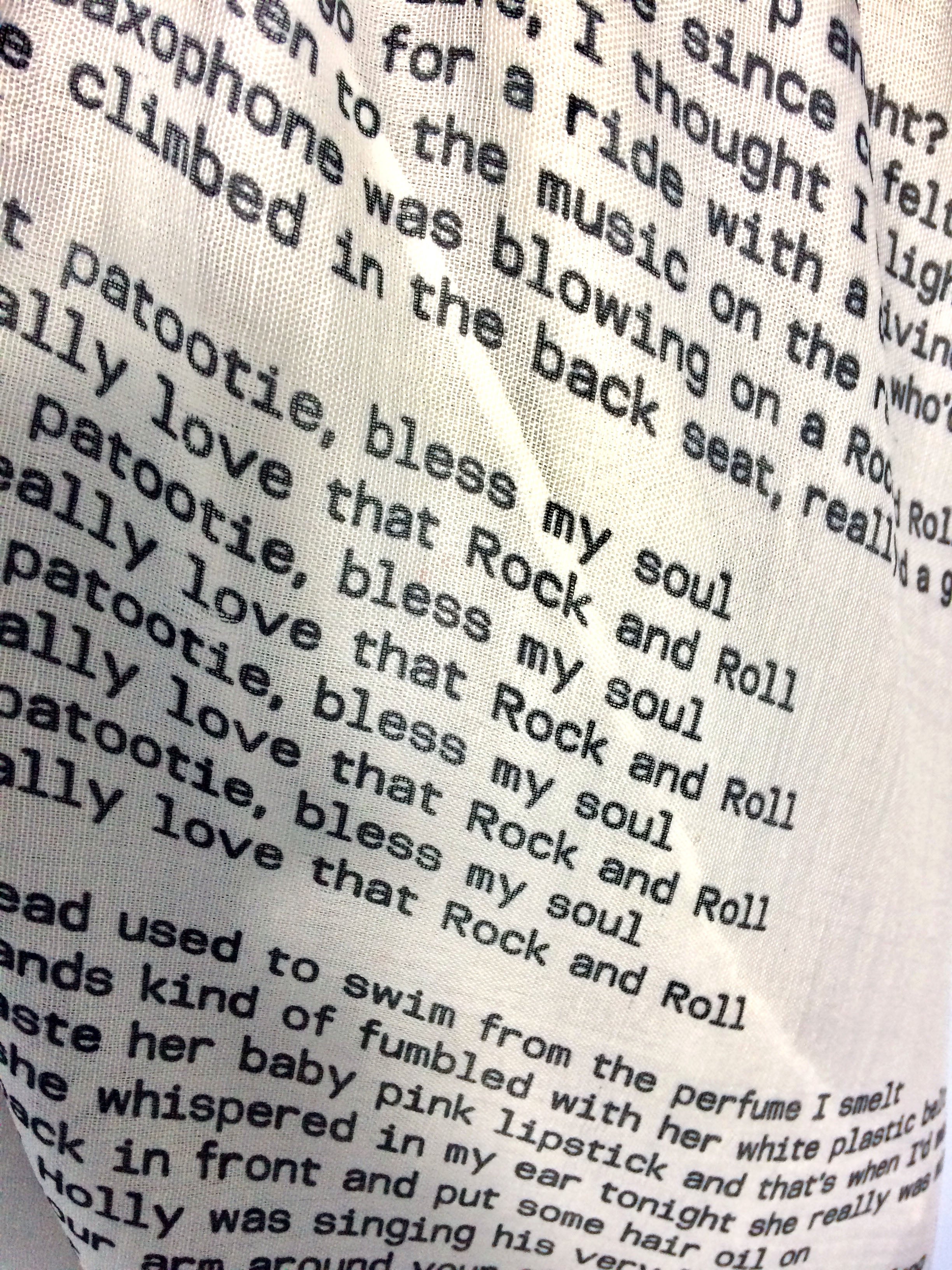 Rocky Horror Picture Show Inspired Scarf – Iconic Hot Patootie Print on White Lightweight Scarf