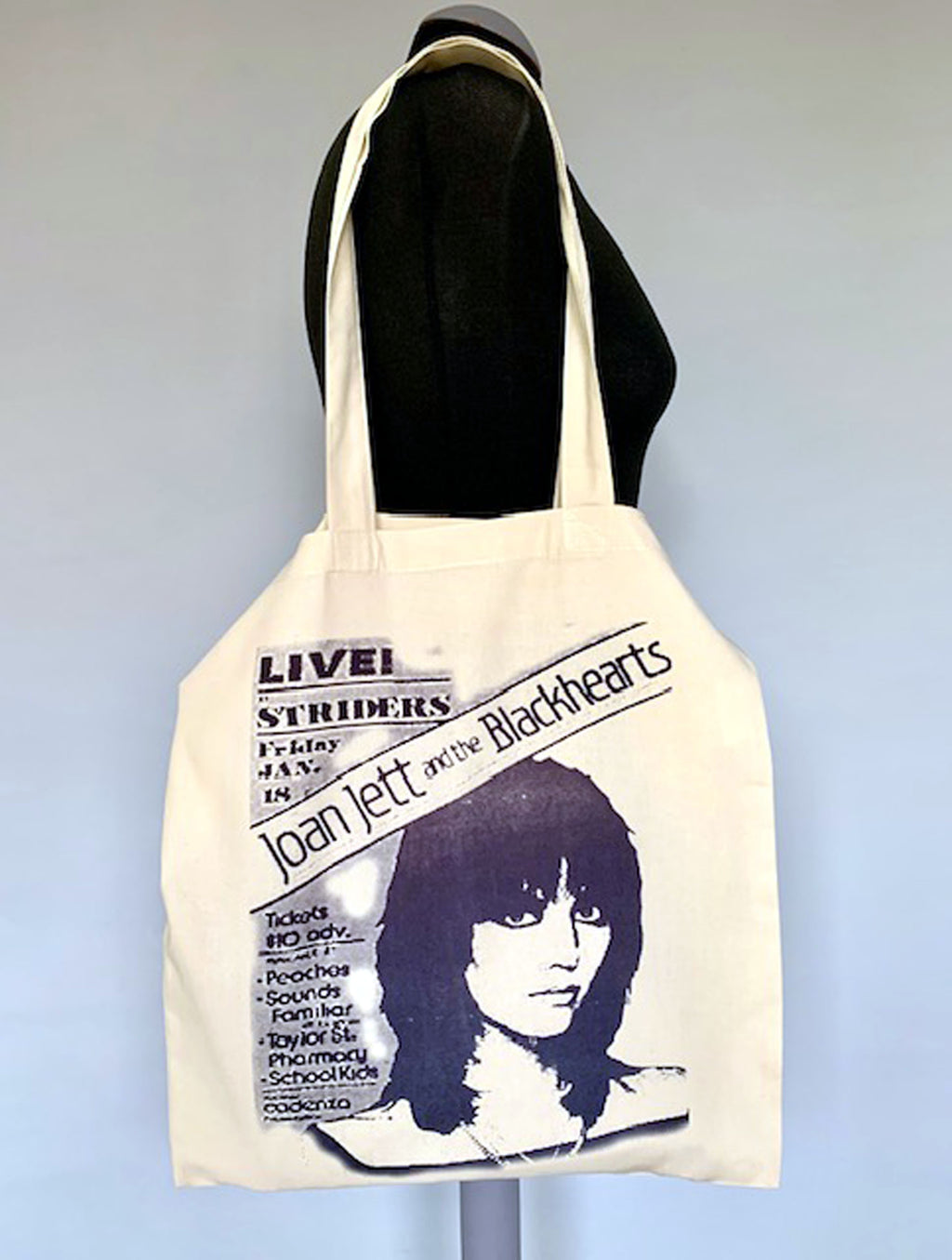 Joan Jett Inspired Tote Bag - Vintage Rock Band Shopper