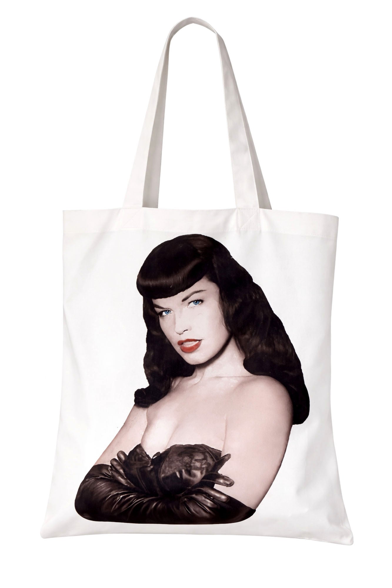 Tote bag with a bettie page print
