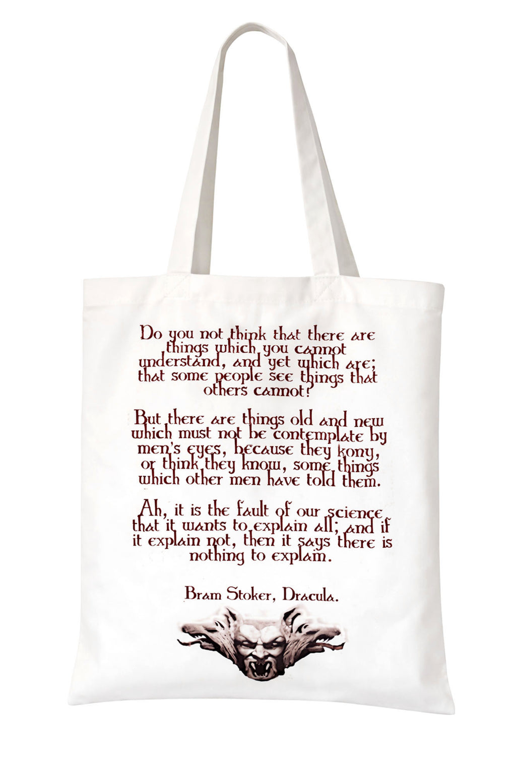 tote bag with bram stoker dracula print