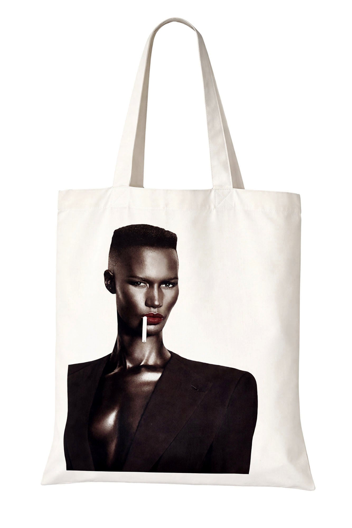 Tote bag with a grace jones print 
