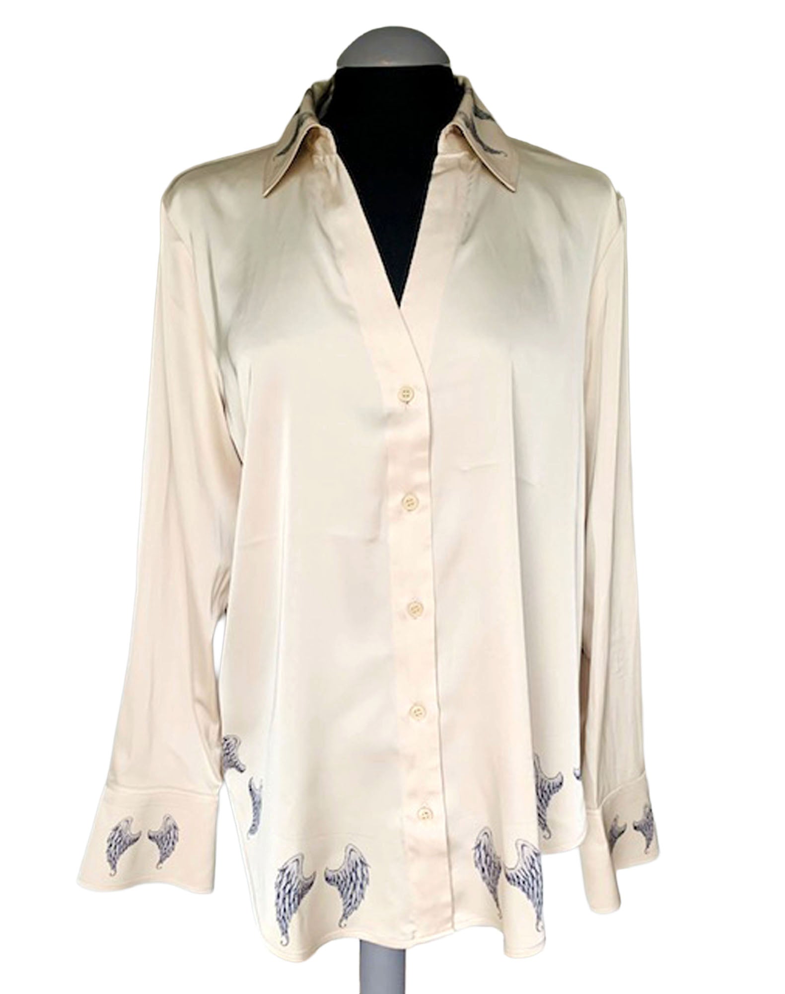 Reworked Angel Wings Art Blouse. One-of-a-Kind Upcycled Preloved Top