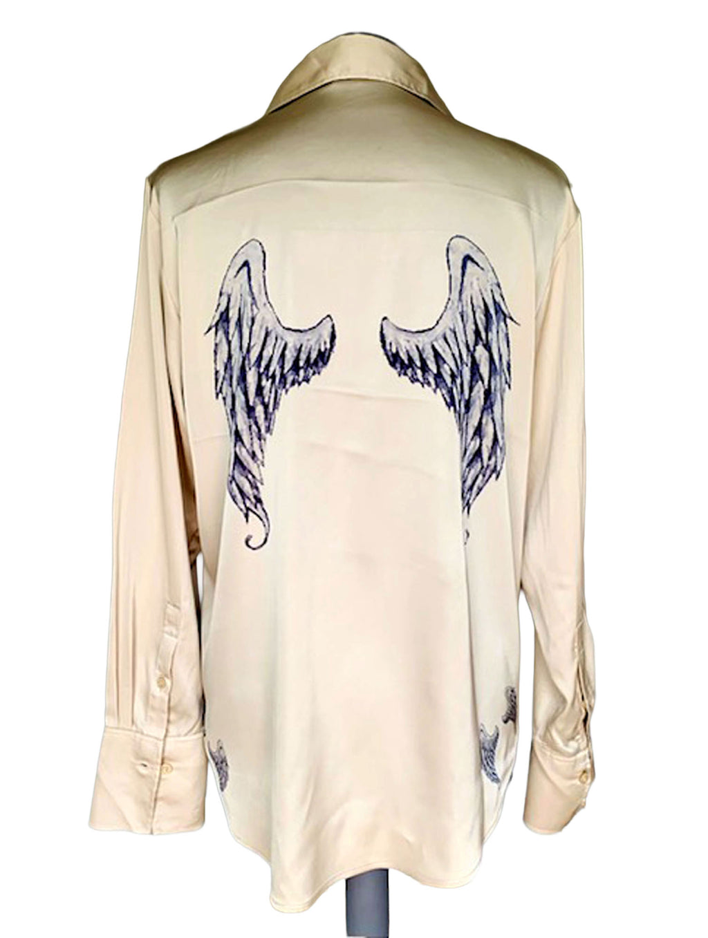 Reworked Angel Wings Art Blouse. One-of-a-Kind Upcycled Preloved Top