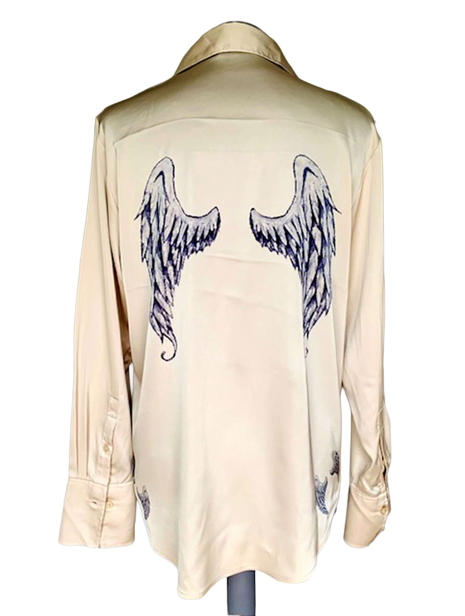 Reworked Angel Wings Art Blouse. One-of-a-Kind Upcycled Preloved Top