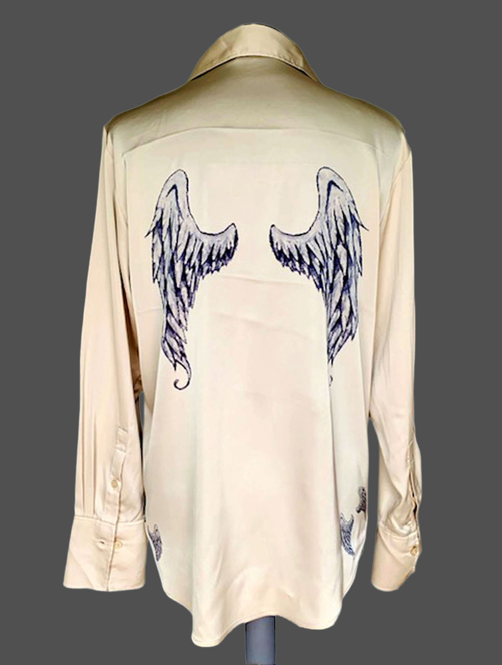 Reworked Angel Wings Art Blouse. One-of-a-Kind Upcycled Preloved Top