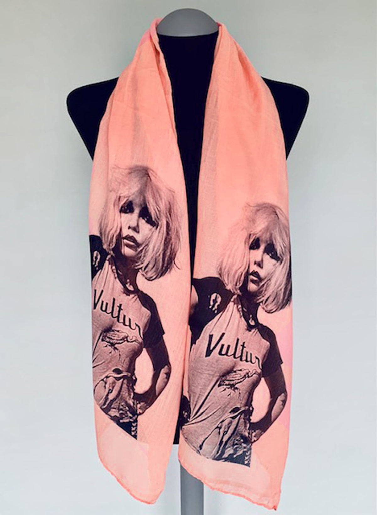 Blondie, Debbie Harry Inspired Scarf – Punk Style Lightweight Pink Scarf.