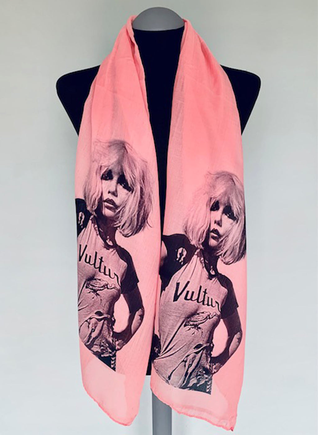Blondie, Debbie Harry Inspired Scarf – Punk Style Lightweight Pink Scarf.