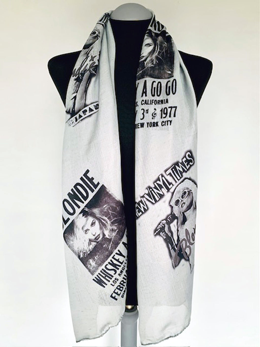 Blondie Inspired Scarf – Debbie Harry Vintage Punk Fashion Accessory - Lightweight Scarf