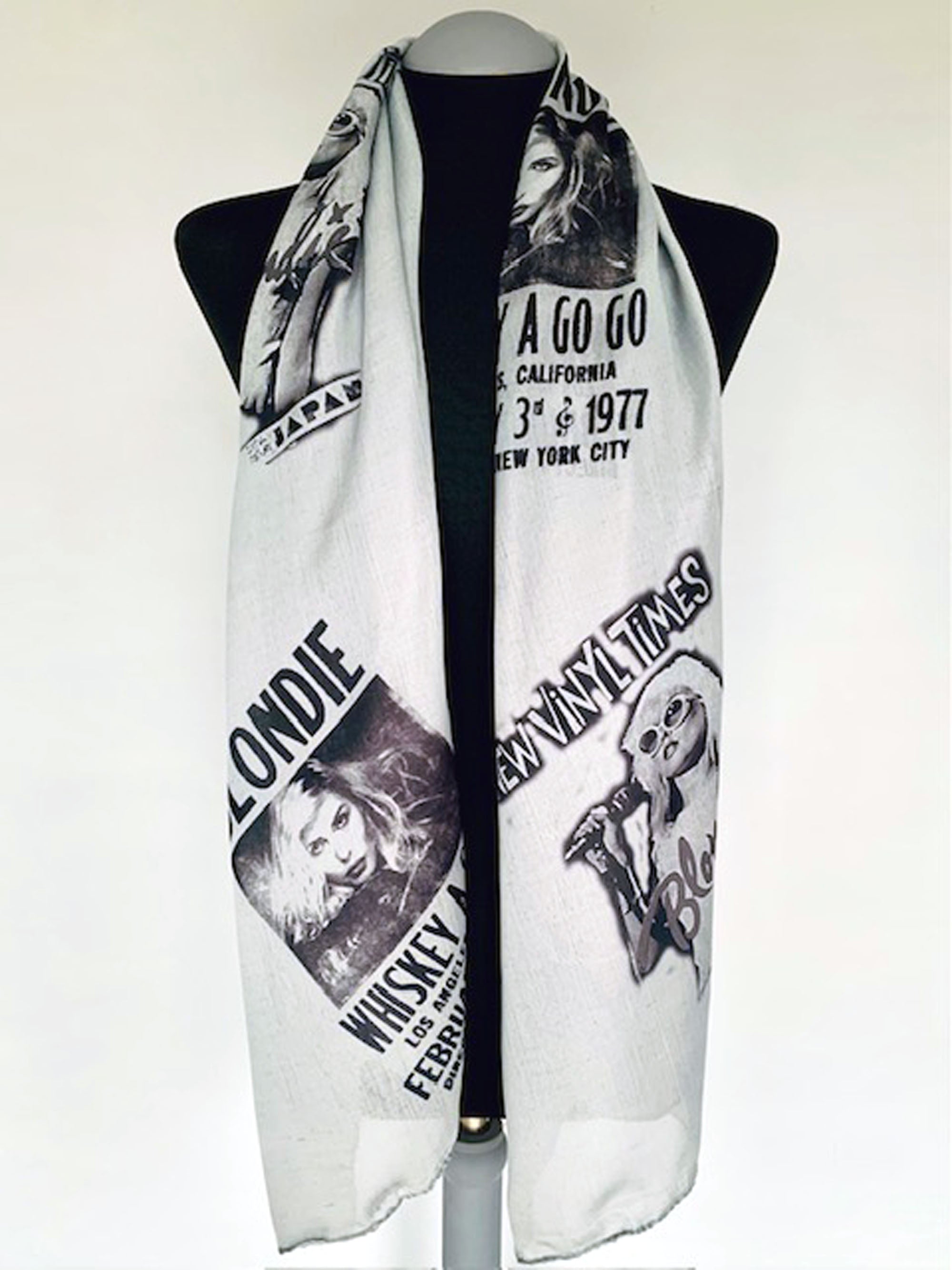 Blondie Inspired Scarf – Debbie Harry Vintage Punk Fashion Accessory - Lightweight Scarf