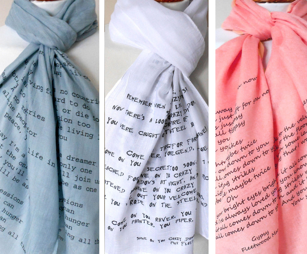 Custom Song Lyrics Scarf – Choose Your Song And I Will Make It  - Lightweight scarf.