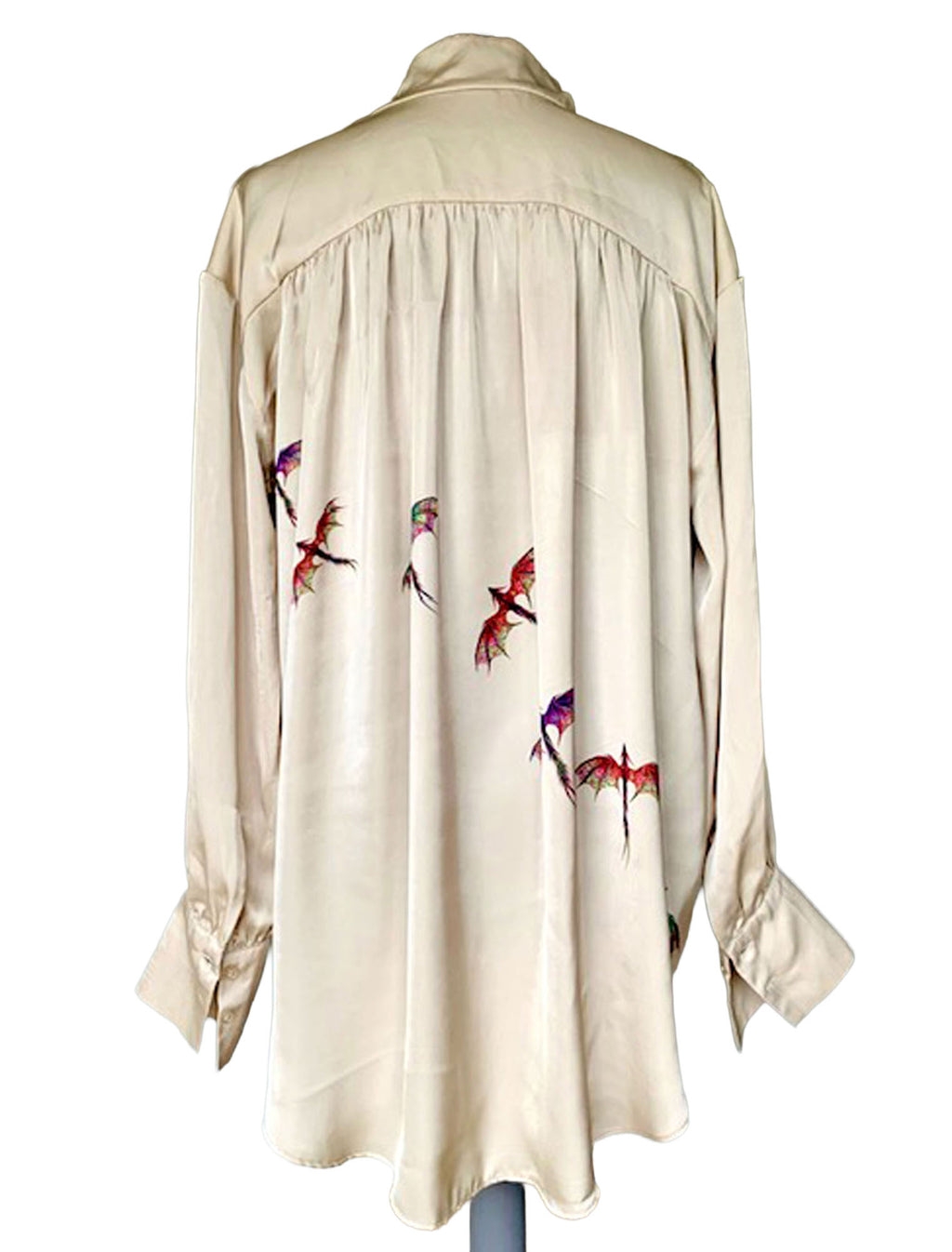 Reworked Dragon Art Blouse. One-of-a-Kind Upcycled Preloved Top
