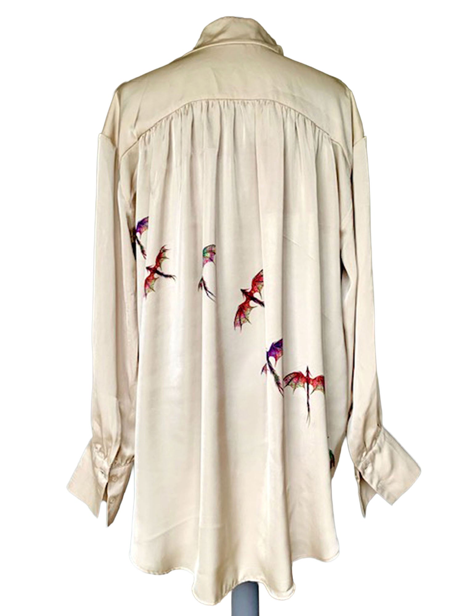 Reworked Dragon Art Blouse. One-of-a-Kind Upcycled Preloved Top