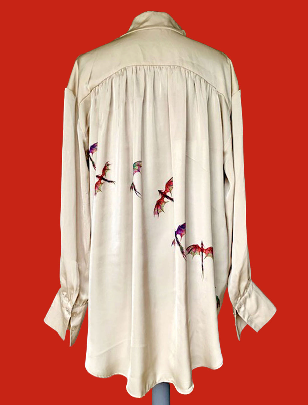 Reworked Dragon Art Blouse. One-of-a-Kind Upcycled Preloved Top
