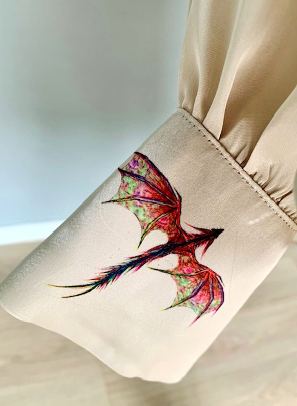 Reworked Dragon Art Blouse. One-of-a-Kind Upcycled Preloved Top