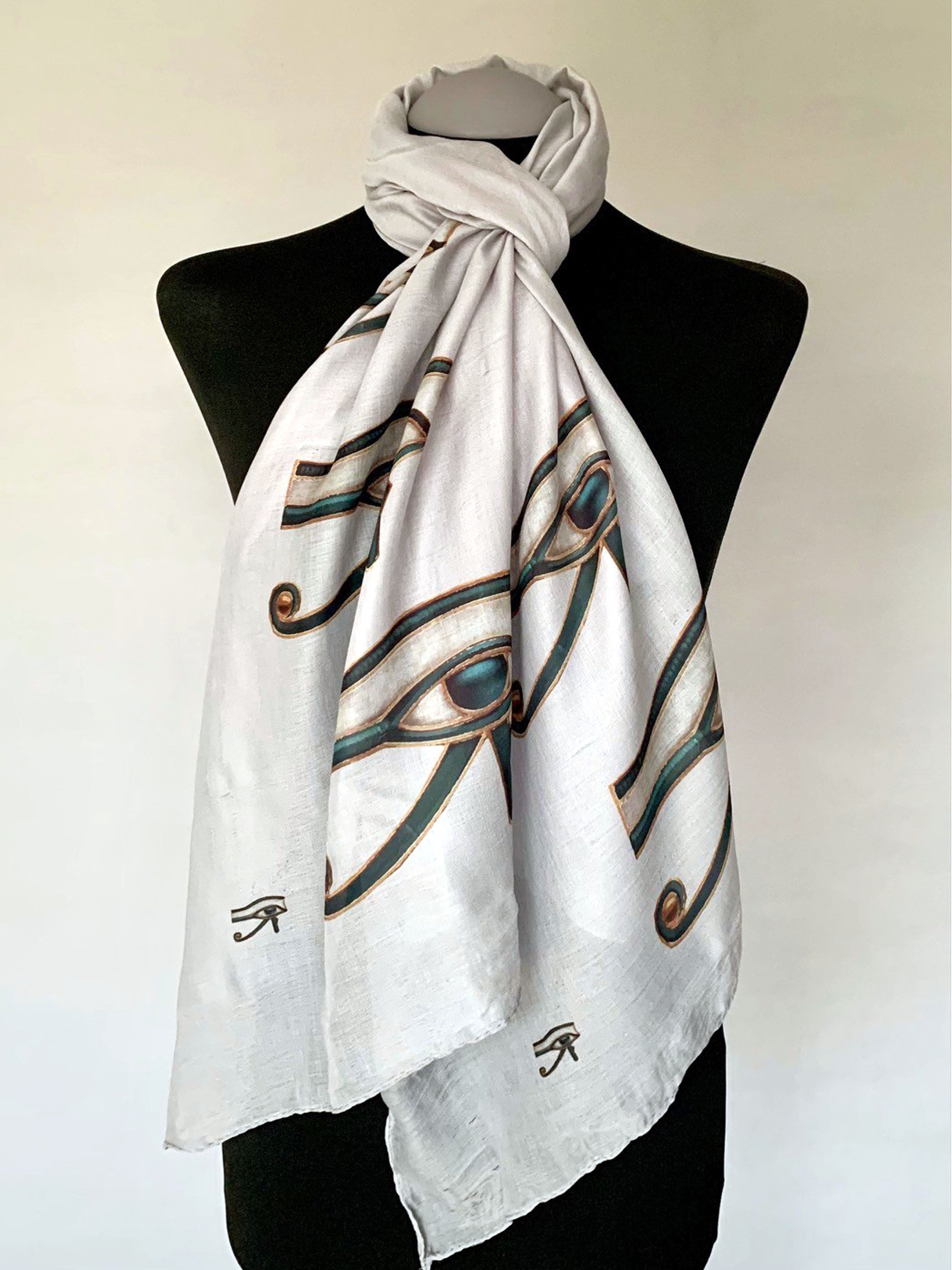 Egyptian Eye of Horus Scarf – Eye of Horus Print Long Scarf .