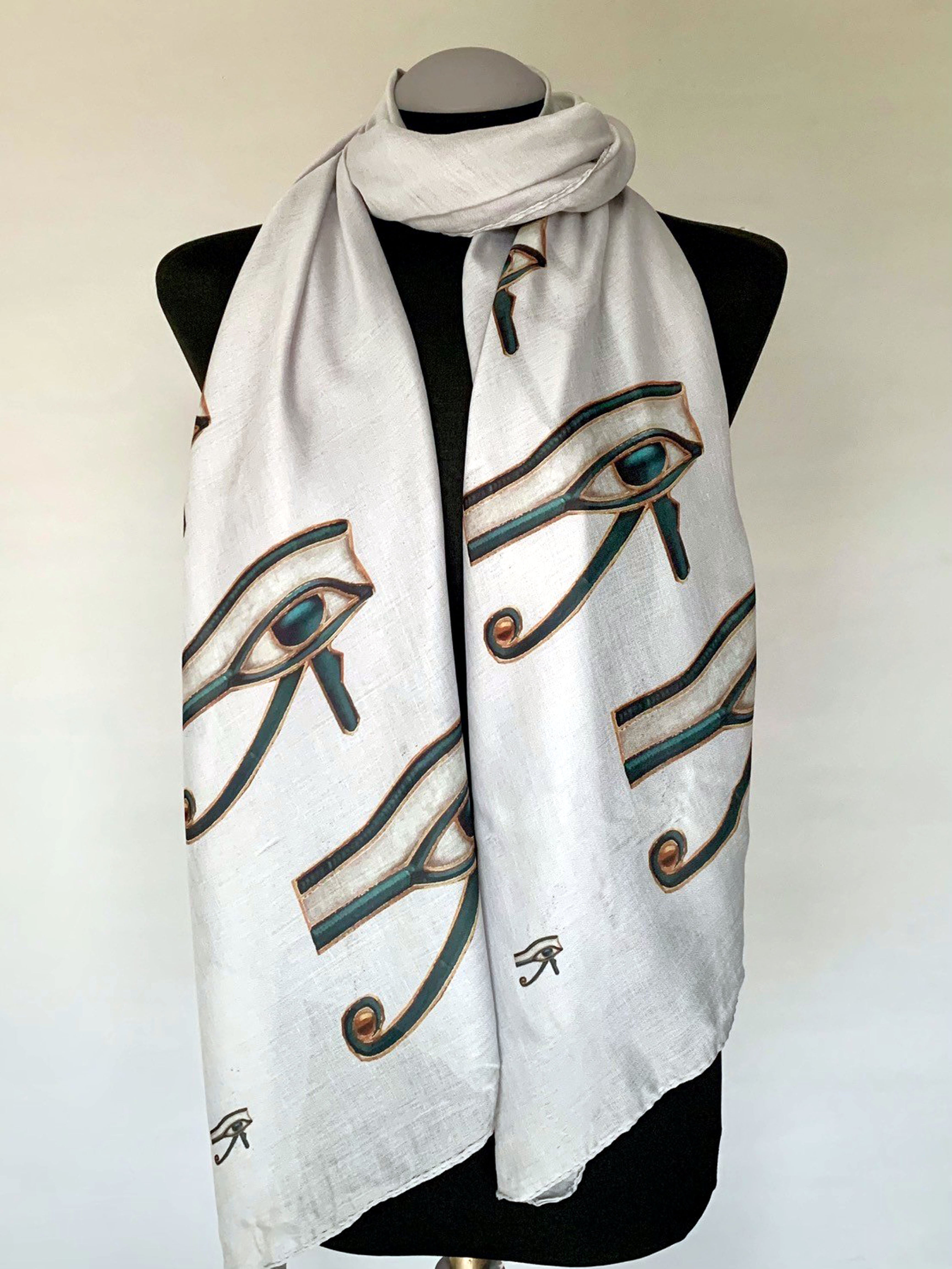Egyptian Eye of Horus Scarf – Eye of Horus Print Long Scarf .