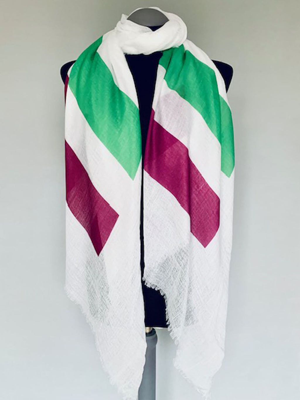 Suffragette Flag Scarf – Feminism Women's Rights Print on White Wrap Scarf