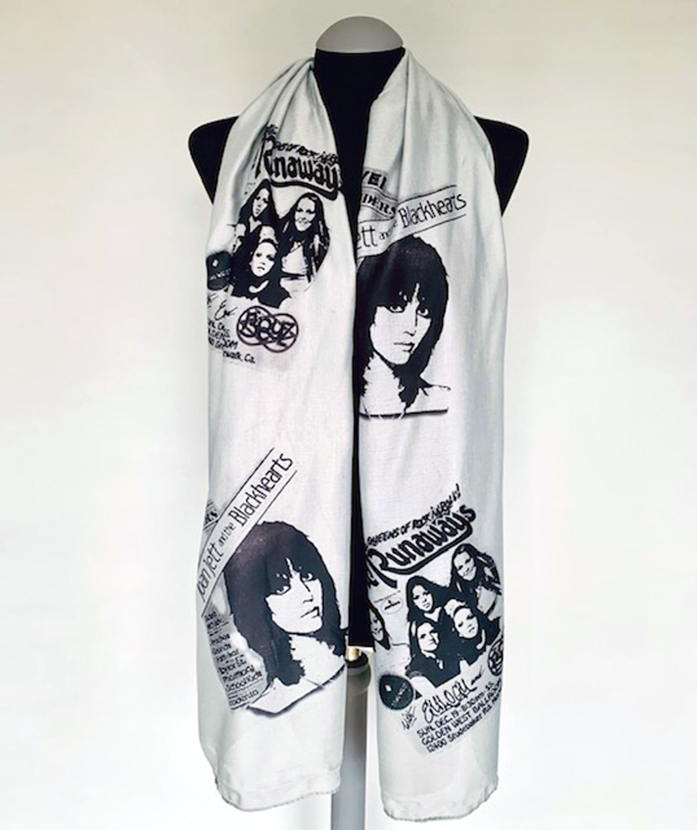 Joan Jett inspired Scarf – Vintage Rock Joan Jett Style Lightweight Scarf.