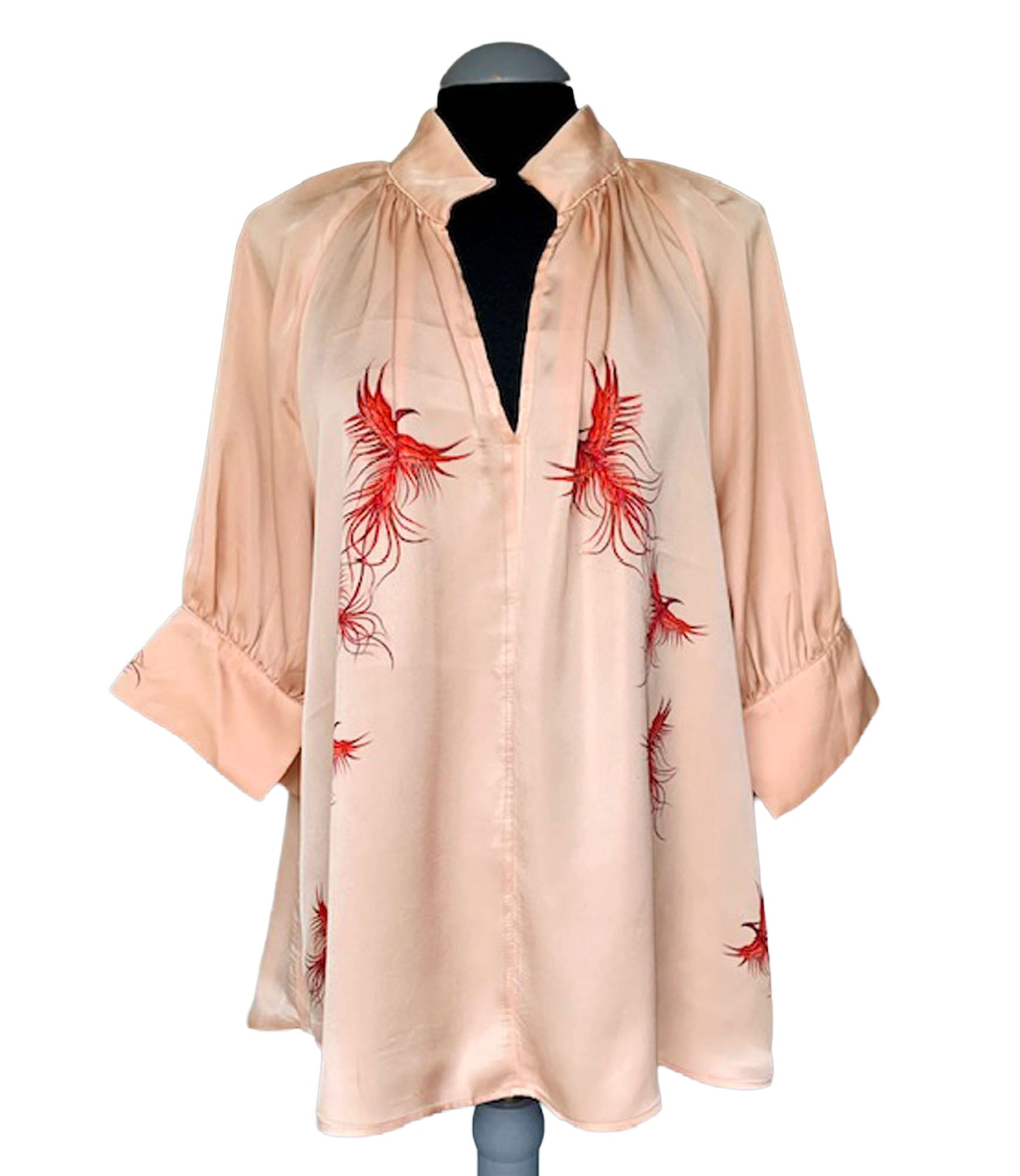 Reworked Phoenix Art Blouse. One-of-a-Kind Upcycled Preloved Top