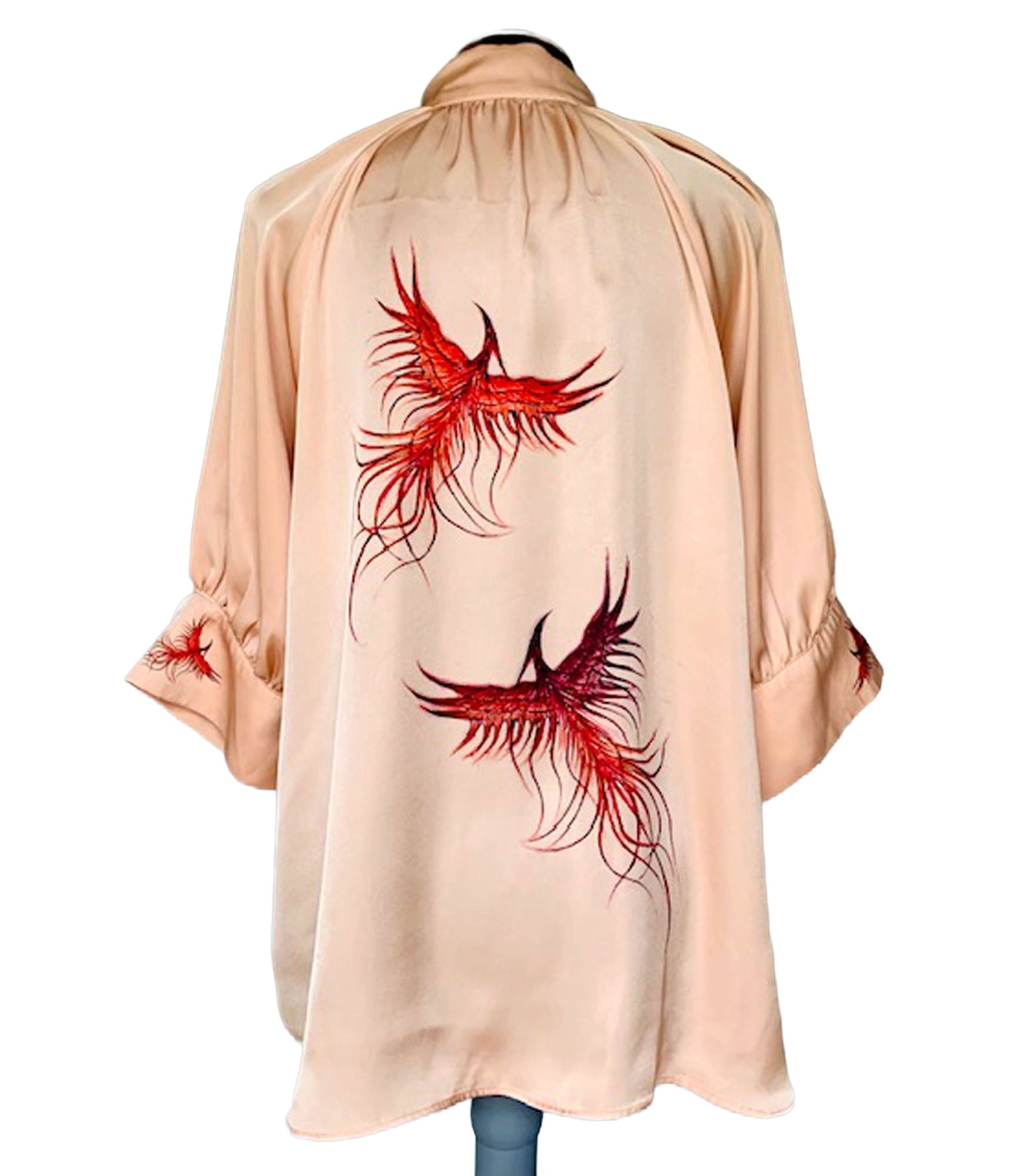 Reworked Phoenix Art Blouse. One-of-a-Kind Upcycled Preloved Top