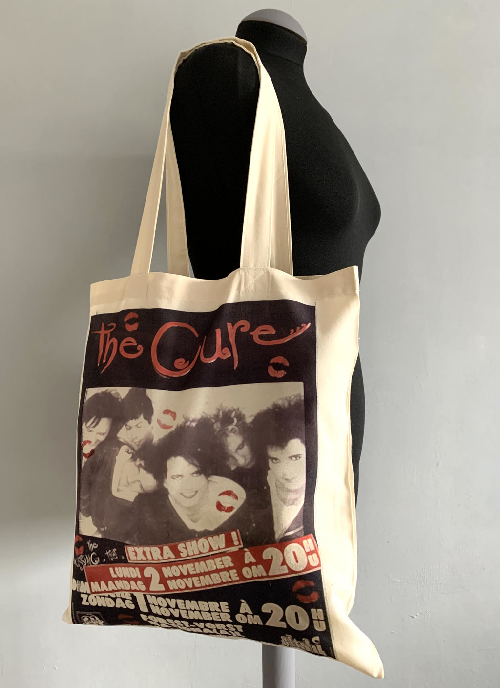 Tote Shopper bag with The Cure band vintage print